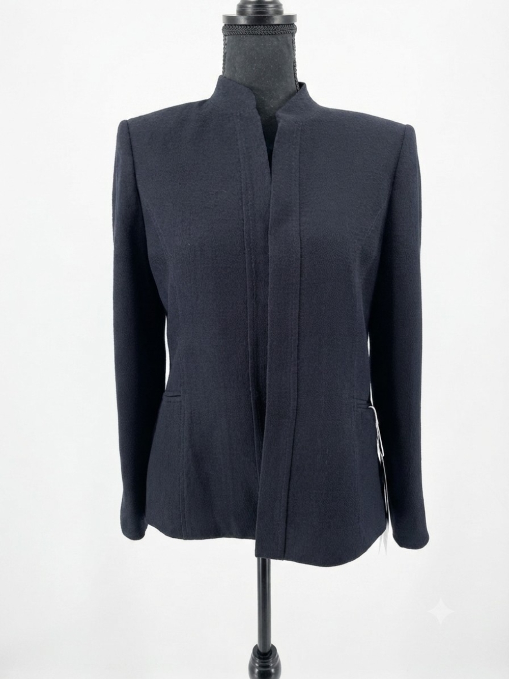 Kasper Black Collarless Structured Blazer